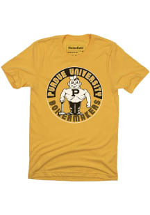 Homefield Purdue Boilermakers Gold Retro Short Sleeve Fashion T Shirt