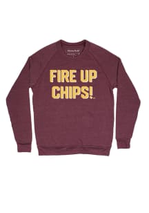 Homefield Central Michigan Chippewas Mens Maroon Fire Up Chips Long Sleeve Fashion Sweatshirt