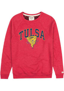 Mens Tulsa Golden Hurricane Red Homefield Arch Mascot Hurricane Fashion Sweatshirt