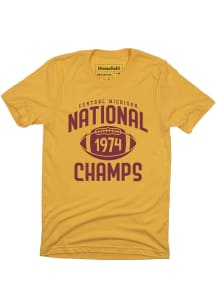 Homefield Central Michigan Chippewas Gold National Champs Short Sleeve Fashion T Shirt