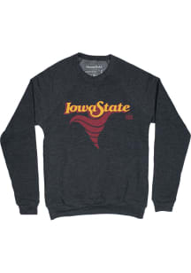Homefield Iowa State Cyclones Mens Black Vintage Script Long Sleeve Fashion Sweatshirt