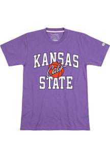 Homefield K-State Wildcats Purple Basketball Script Short Sleeve Fashion T Shirt