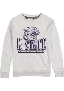 Homefield K-State Wildcats Mens Ash Wabash Triblend Long Sleeve Fashion Sweatshirt