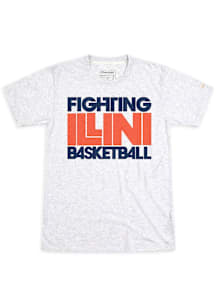 Homefield Illinois Fighting Illini Ash Retro Basketball Short Sleeve Fashion T Shirt