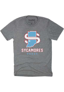 Homefield Indiana State Sycamores Grey Vintage 1970s Short Sleeve Fashion T Shirt