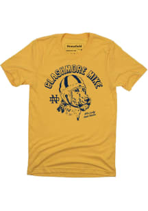 Homefield Notre Dame Fighting Irish Gold Vintage Mascot Short Sleeve Fashion T Shirt