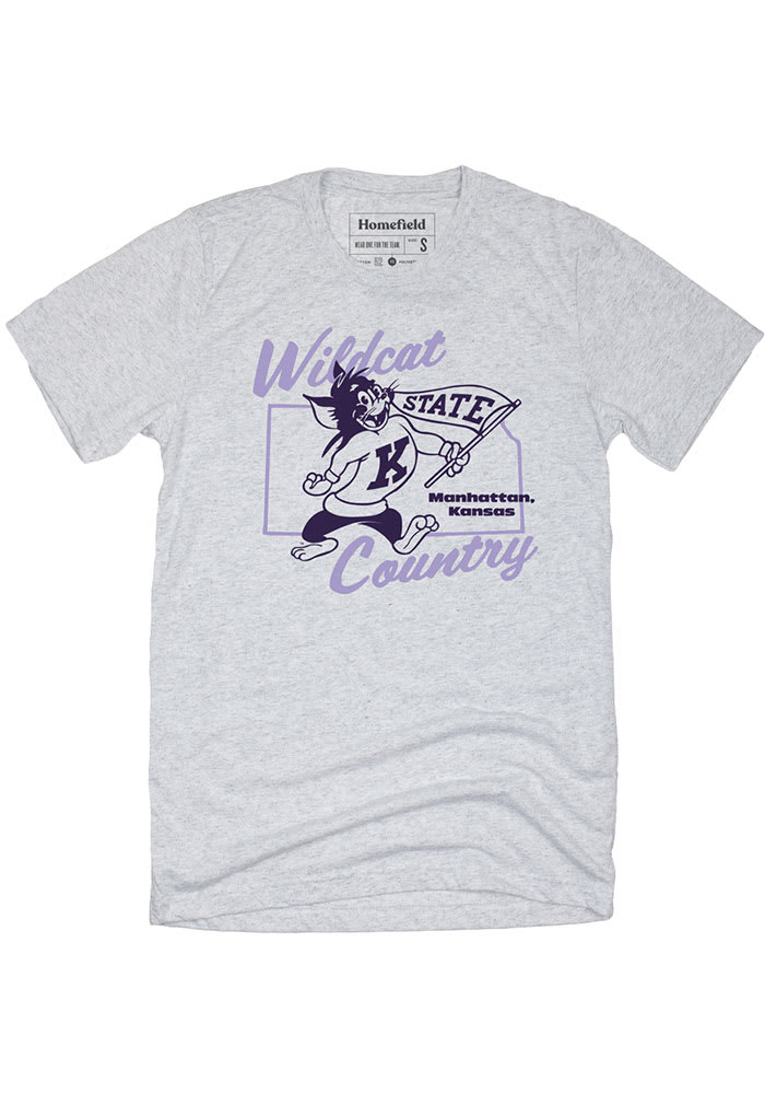 Homefield K-State Wildcats Grey Wildcat Country Short Sleeve Fashion T Shirt