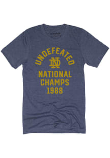 Homefield Notre Dame Fighting Irish Navy Blue Undefeated 1988 National Champs Short Sleeve Fashi..