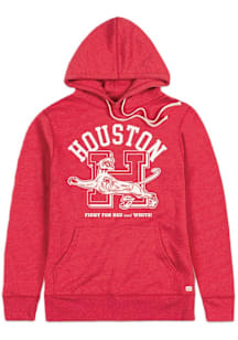 Homefield Houston Cougars Mens Red Arch Mascot Logo H Fashion Hood