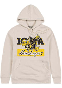 Homefield Iowa Hawkeyes Mens Oatmeal Number 1 Throwback Hawk Fashion Hood