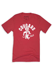 Homefield Houston Cougars Red Vintage Strutting Cougar Short Sleeve Fashion T Shirt