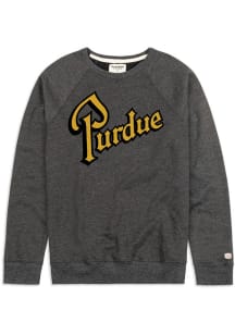 Mens Purdue Boilermakers Charcoal Homefield Drum Script Fashion Sweatshirt