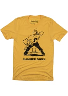 Purdue Boilermakers Gold Homefield Vintage Pete Hammer Down Short Sleeve Fashion T Shirt