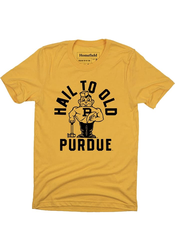 Homefield Purdue Boilermakers Gold Vintage Hail To Old Short Sleeve Fashion T Shirt