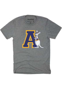 Homefield Akron Zips Grey Vintage Logo Short Sleeve Fashion T Shirt