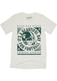 Homefield Michigan State Spartans White Football Helment Short Sleeve Fashion T Shirt
