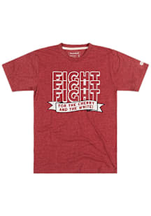 Homefield Temple Owls Red Fight For The Cherry and White Short Sleeve Fashion T Shirt