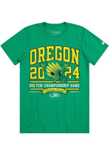 Oregon Ducks Green Homefield 2024 Big Ten Football Championship Helmet Short Sleeve Fashion T Sh..