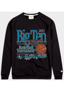 Homefield Big Ten Mens Black 2025 Big Ten Basketball Tournament Long Sleeve Fashion Sweatshirt