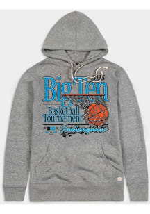 Mens Big Ten Grey Homefield 2025 Big Ten Basketball Tournament Long Sleeve Fashion Hood