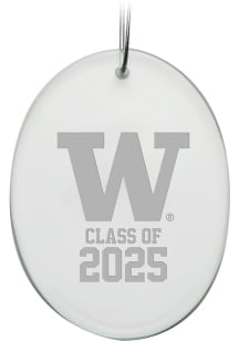 White Washington Huskies Campus Crystal Class of 2025 Oval Ornament