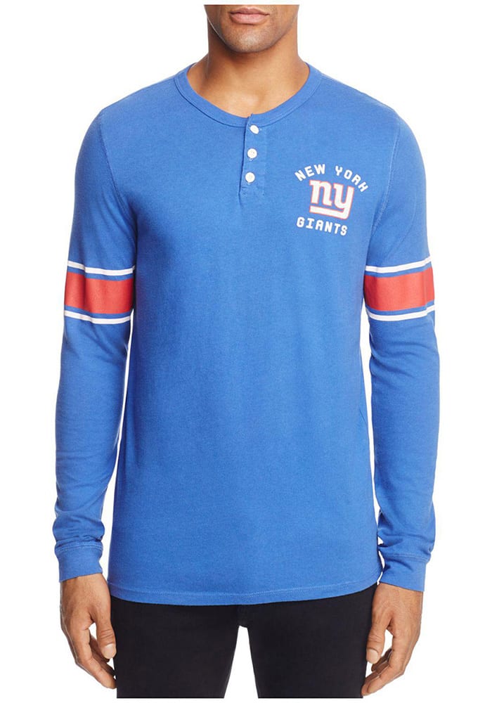 Junkfood NY New York Giants Long Sleeve Tee T Shirt Mens Large Blue