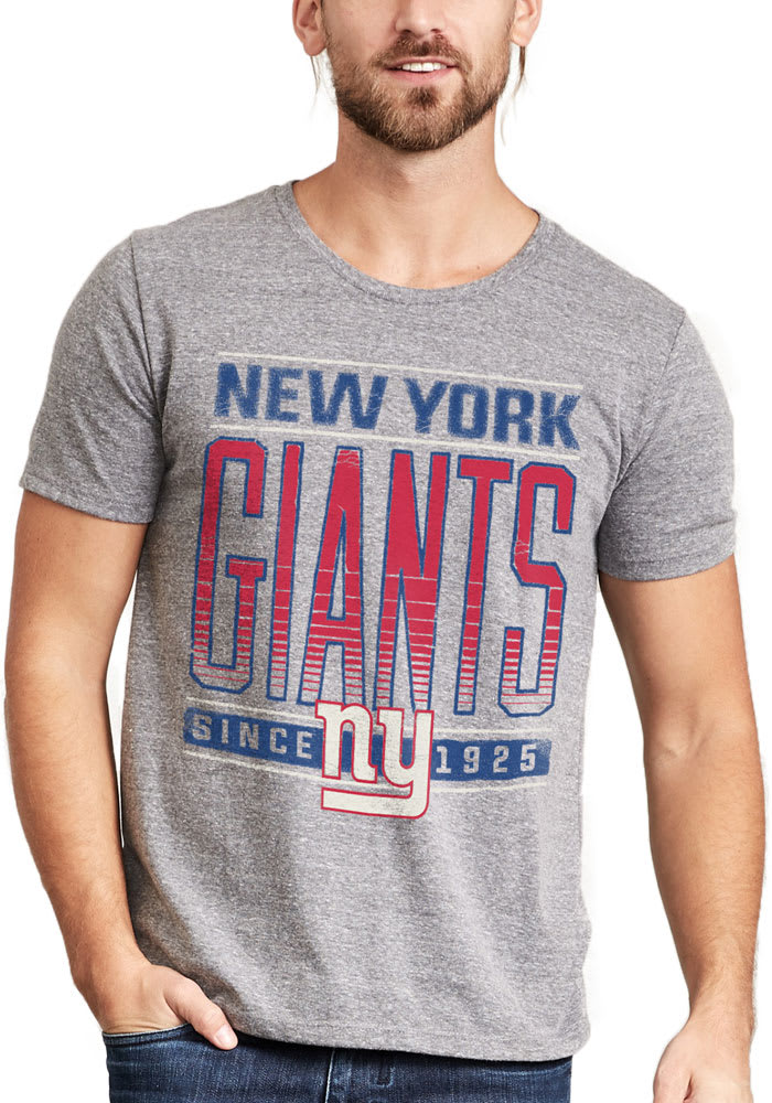 New York Giants Grey Touchdown Short Sleeve Fashion T Shirt
