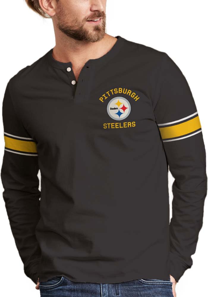 47 Pittsburgh Steelers Black Break Thru Long Sleeve Fashion T