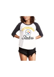 Junk Food Clothing Pittsburgh Steelers Womens White All American Long Sleeve Crew T-Shirt