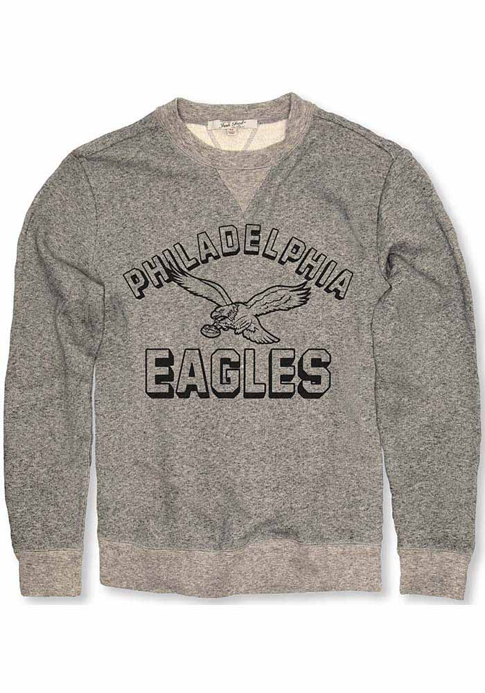 Junk Food Clothing Philadelphia Eagles Mens Grey Formation Fleece Crew Long Sleeve Fashion Sweatshirt