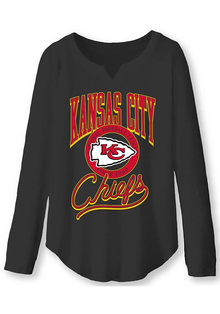 Women's Junk Food Oatmeal Kansas City Chiefs Sunday Tri-Blend Thermal Long  Sleeve T-Shirt