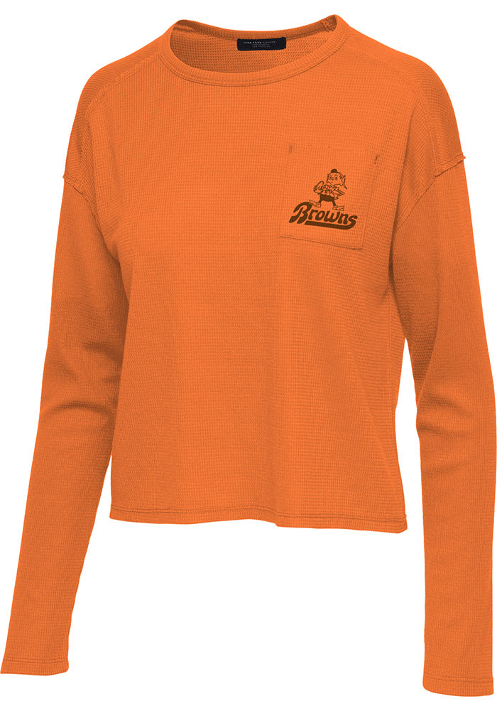 Women's New Era Brown Cleveland Browns Thermal Crop Long