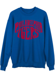 Junk Food Clothing Philadelphia 76ers Womens Blue Fleece Crew Sweatshirt