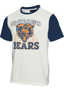 Junk Food Clothing Chicago Bears White Color Block Short Sleeve Fashion T Shirt