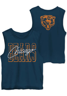 Junk Food Clothing Chicago Bears Womens Navy Blue Timeout Tank Top