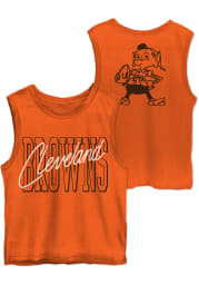 Brownie Junk Food Clothing Cleveland Browns Womens Orange Timeout Tank Top