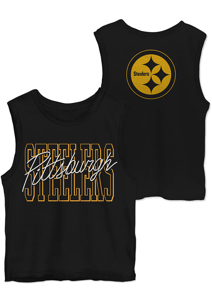 Junk Food Clothing Pittsburgh Steelers Womens Black Timeout Tank Top