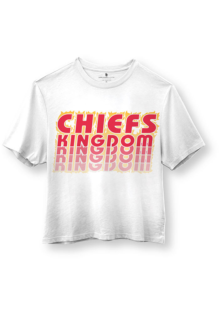Junk Food Clothing Kansas City Chiefs Womens White Repeated Short Sleeve T-Shirt