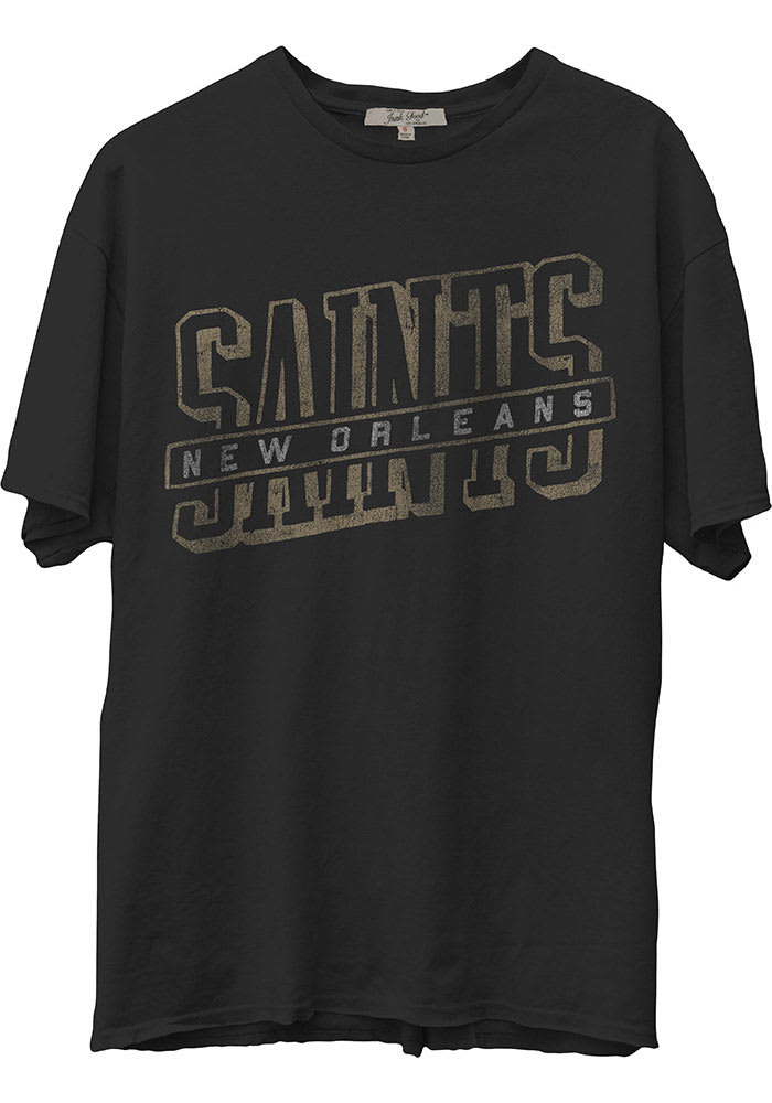 Junk Food Clothing New Orleans Saints Black Hall Of Fame Short Sleeve T Shirt
