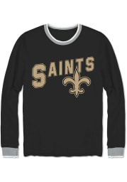 Junk Food Clothing New Orleans Saints Black Ringer Long Sleeve Fashion T Shirt