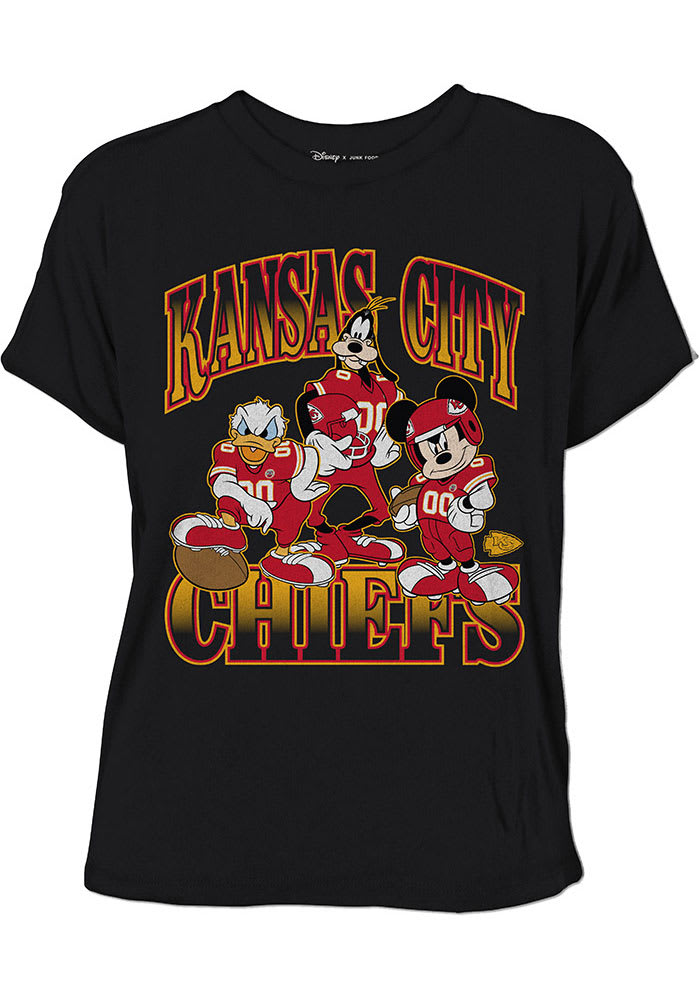 Junk Food Clothing Kansas City Chiefs Womens Black Disney Short Sleeve T-Shirt
