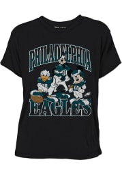 Junk Food Clothing Philadelphia Eagles Womens Black Disney Short Sleeve T-Shirt