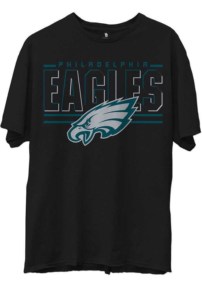 Philadelphia Eagles New Era Women's Athletic Lace-Up T-Shirt - Midnight  Green