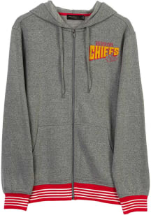 Junk Food Clothing Kansas City Chiefs Mens Grey FIELD GOAL FLEECE Long Sleeve Full Zip Jacket