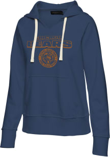 Junk Food Clothing Chicago Bears Womens Navy Blue Raw Edge Hooded Sweatshirt