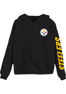 Junk Food Clothing Pittsburgh Steelers Mens Black FLEECE Long Sleeve Full Zip Jacket