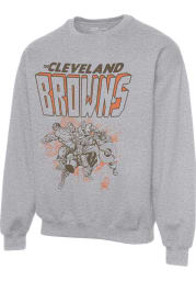 Junk Food Clothing Cleveland Browns Mens Grey AVENGERS Long Sleeve Fashion Sweatshirt