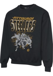 Junk Food Clothing Pittsburgh Steelers Mens Black AVENGERS Long Sleeve Fashion Sweatshirt