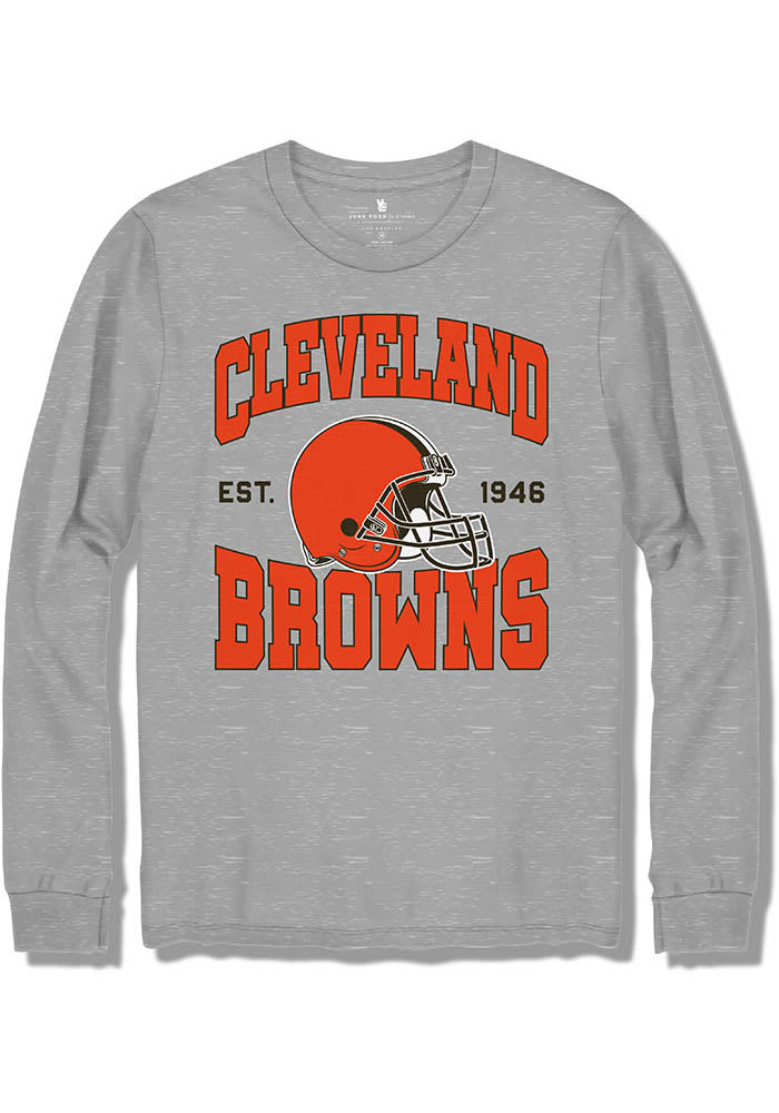 Men's Junk Food Heathered Gray Cleveland Browns Helmet T-Shirt