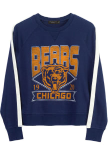 Junk Food Clothing Chicago Bears Womens Navy Blue Overtime Crew Sweatshirt